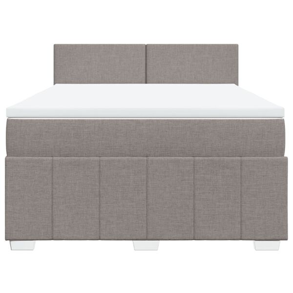 vidaXL &Kappa;&rho;&epsilon;&beta;ά&tau;&iota; Boxspring &mu;&epsilon; &Sigma;&tau;&rho;ώ&mu;&alpha; Taupe 140x190 &epsilon;&kappa;. &Upsilon;&phi;&alpha;&sigma;&mu;ά&tau;&iota;&nu;&omicron;