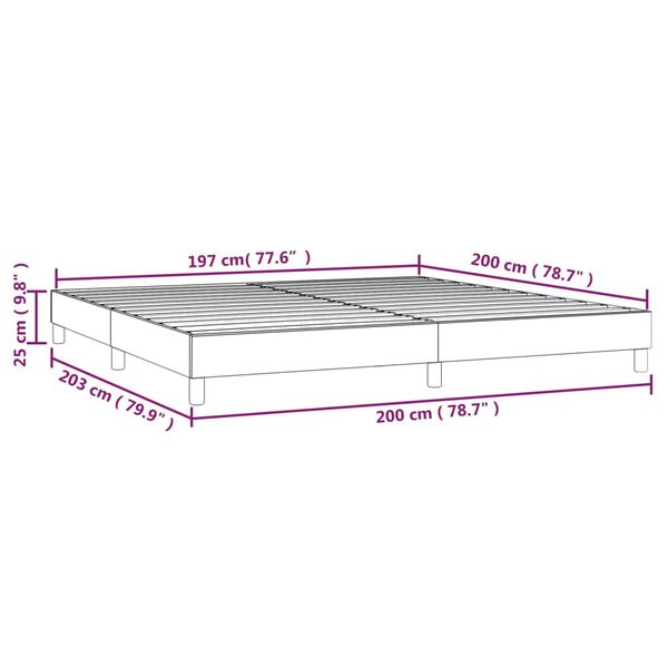 vidaXL Σκελετός Κρεβατιού Χωρίς Στρώμα Μαύρο 200x200 εκ. Υφασμάτινο