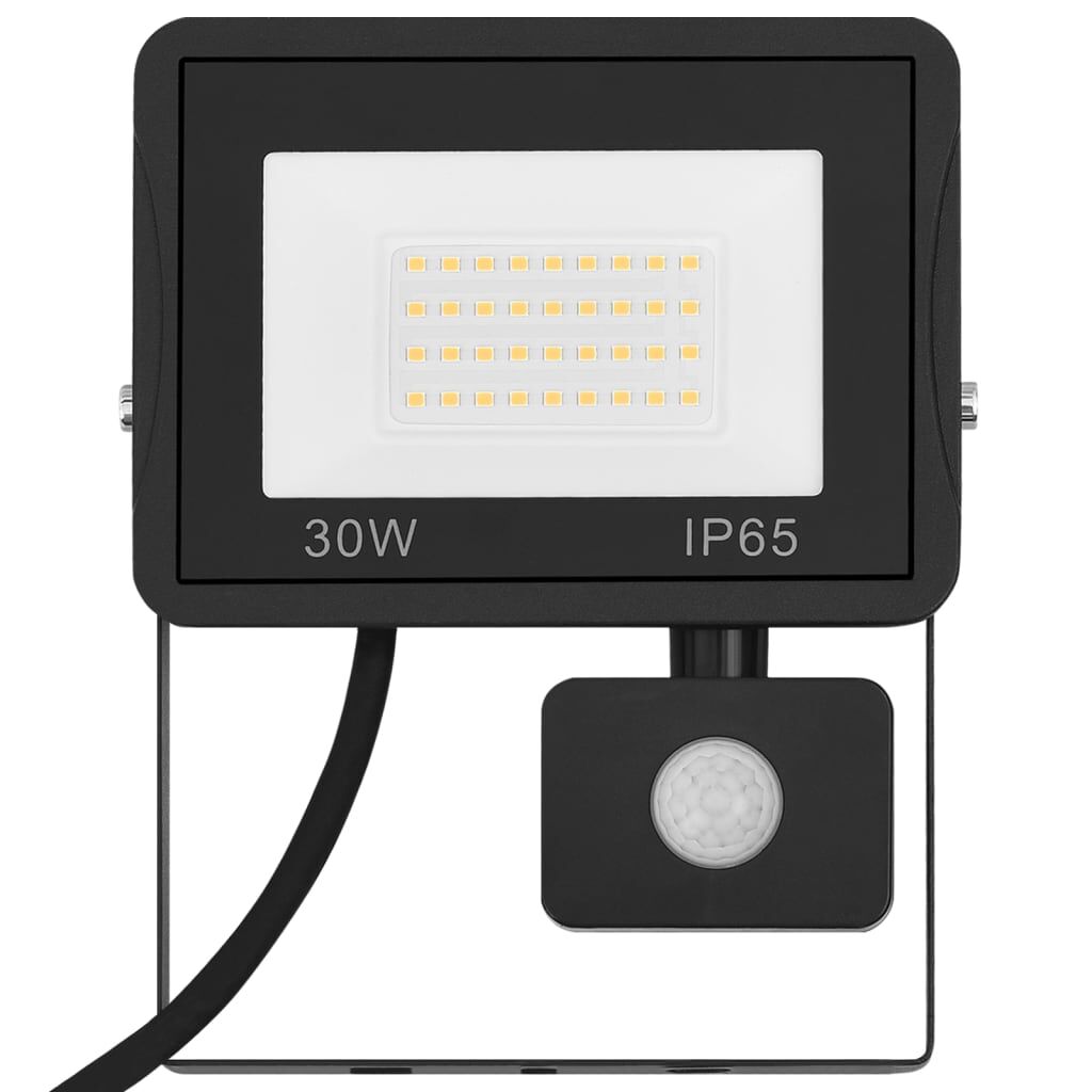 vidaXL Προβολέας LED με Αισθητήρα Θερμό Λευκό 30 W