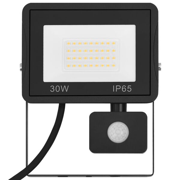 vidaXL Προβολέας LED με Αισθητήρα Θερμό Λευκό 30 W