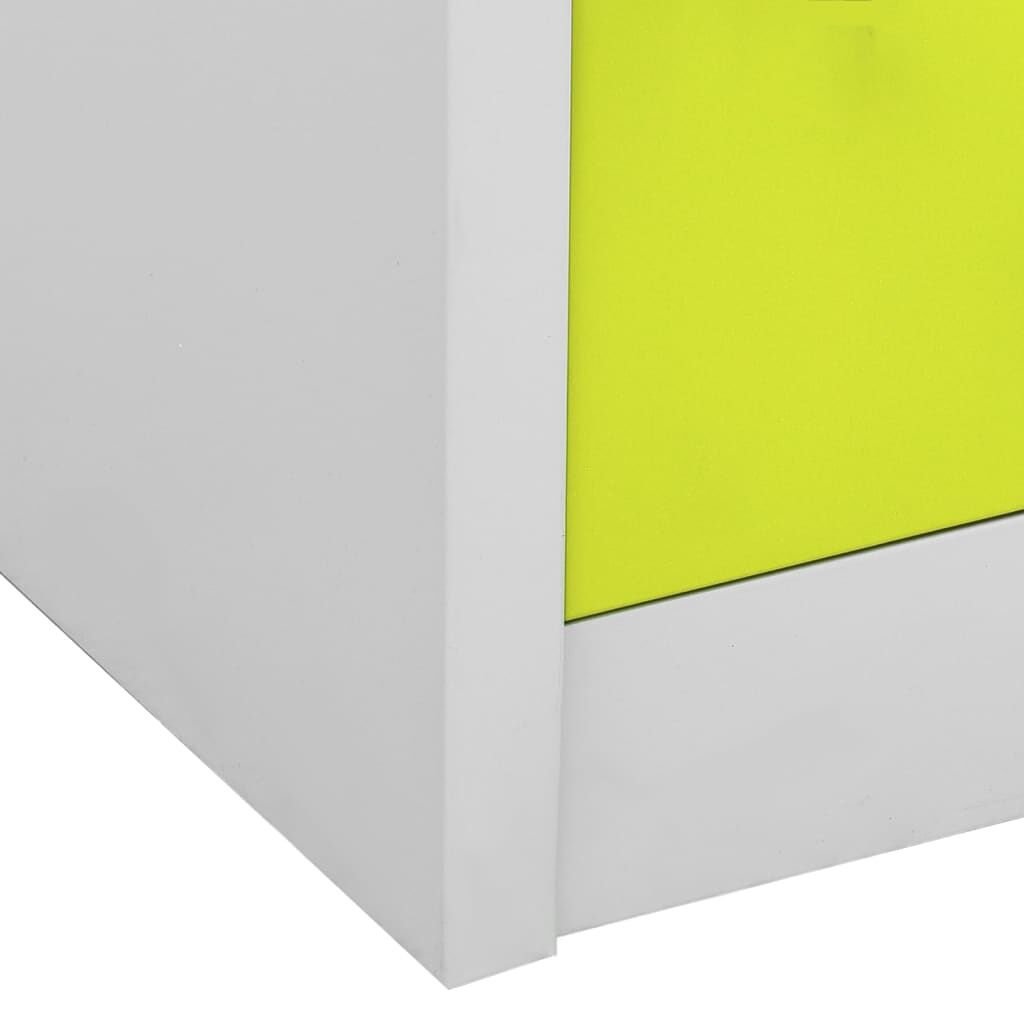 vidaXL Φοριαμοί 2 τεμ. Ανοιχτό Γκρι/Πράσινο 90x45x92,5 εκ. Ατσάλινοι