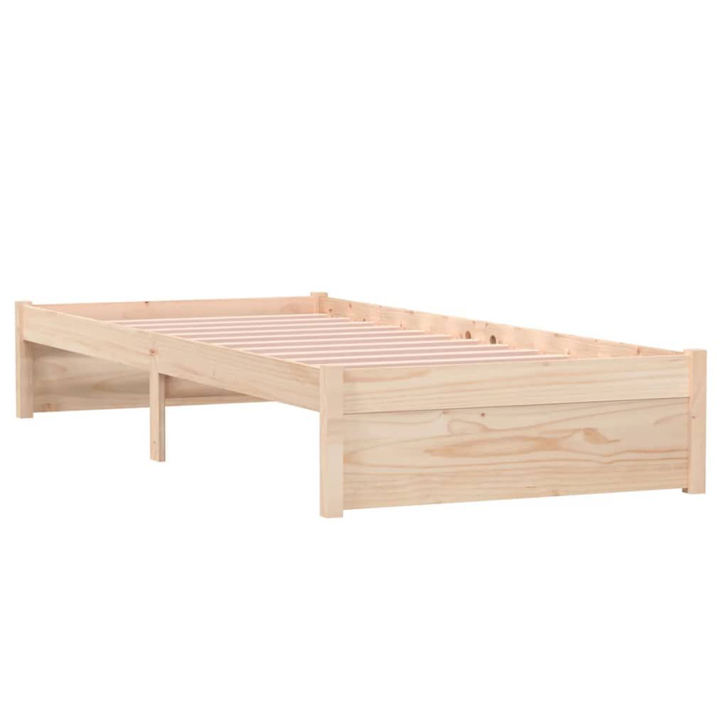 vidaXL Πλαίσιο Κρεβατιού 75 x 190 εκ. από Μασίφ Ξύλο Small Single