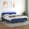 vidaXL &Kappa;&rho;&epsilon;&beta;ά&tau;&iota; Boxspring &mu;&epsilon; &Sigma;&tau;&rho;ώ&mu;&alpha; & LED &Mu;&pi;&lambda;&epsilon; 180x200 &epsilon;&kappa;. &Upsilon;&phi;&alpha;&sigma;&mu;ά&tau;&iota;&nu;&omicron;