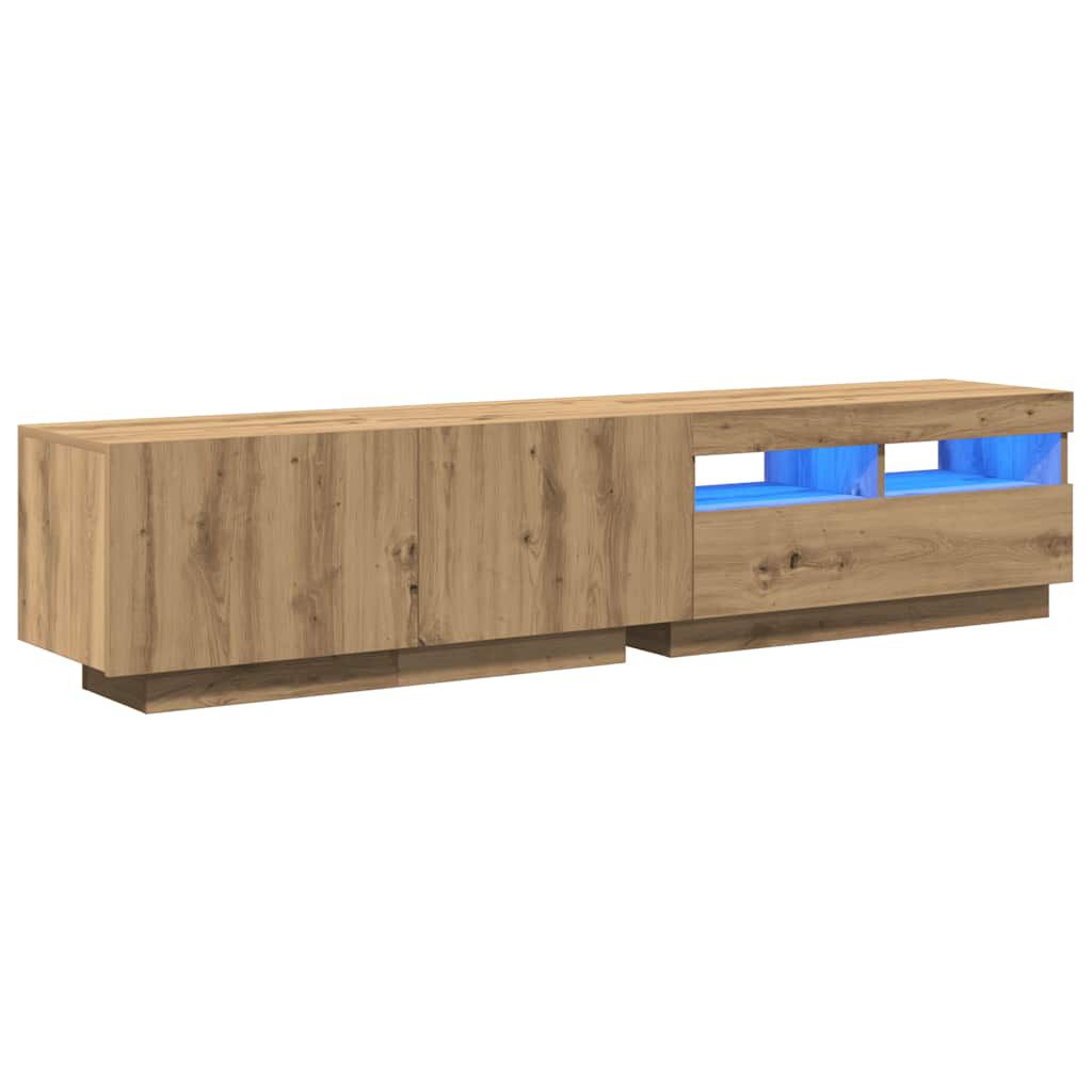 vidaXL Έπιπλο Τηλεόρασης με LED Αρτισιανή Δρυς 180x35x40 εκ Επεξ.Ξύλο