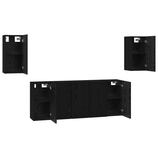 vidaXL Σετ επίπλου τηλεόρασης 7 pcs Μαύρη δρυς 30.5 x 30 x 60 εκ.