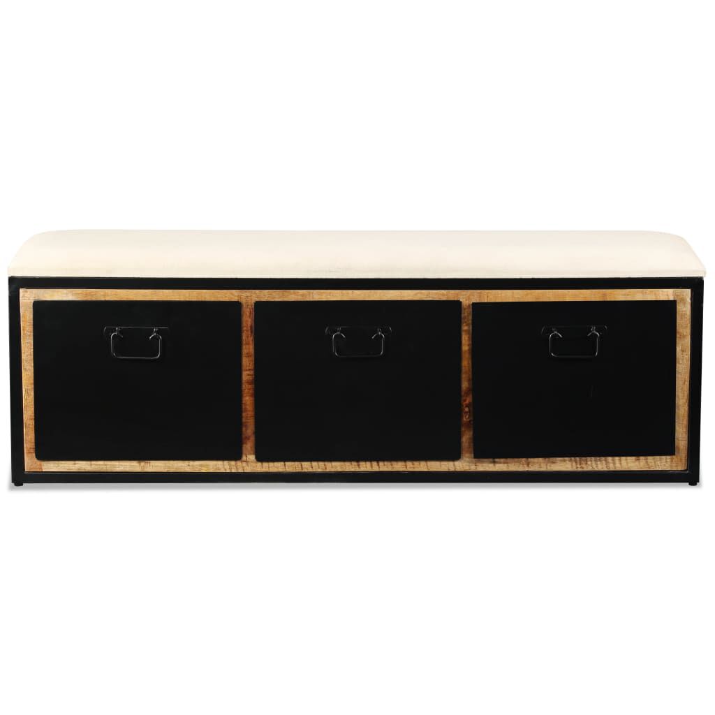 vidaXL Πάγκος Αποθήκευσης με 3 Συρτάρια 120x30x40 εκ Μασίφ Ξύλο Μάνγκο