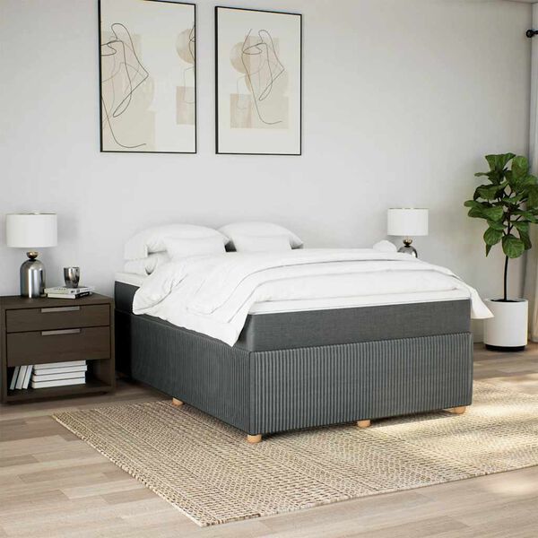 vidaXL &Kappa;&rho;&epsilon;&beta;ά&tau;&iota; Boxspring &mu;&epsilon; &Sigma;&tau;&rho;ώ&mu;&alpha; &Sigma;&kappa;&omicron;ύ&rho;&omicron; &Gamma;&kappa;&rho;&iota; 140x190 &epsilon;&kappa;. &Upsilon;&phi;&alpha;&sigma;&mu;ά&tau;&iota;&nu;&omicron;