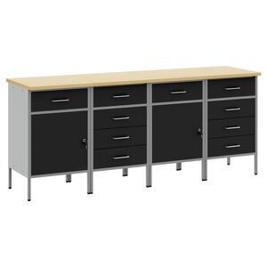 vidaXL &Nu;&tau;&omicron;&upsilon;&lambda;ά&pi;&alpha; &Epsilon;&rho;&gamma;&alpha;&sigma;ί&alpha;&sigmaf; 4 &tau;&mu;&chi;. &Mu;&alpha;ύ&rho;&omicron; &kappa;&alpha;&iota; &Gamma;&kappa;&rho;&iota; 200 x 55 x 85 &epsilon;&kappa;