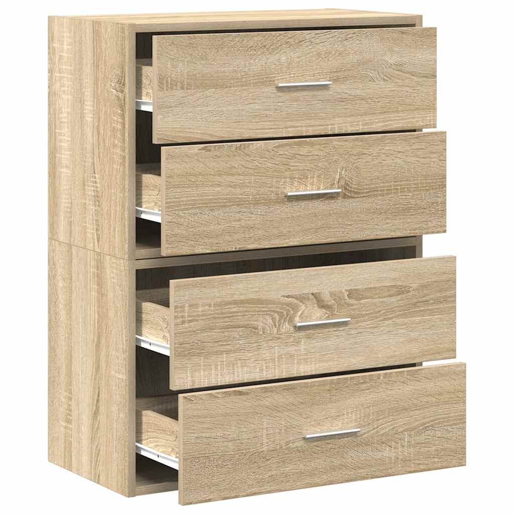 vidaXL Ντουλάπια με 2 συρτάρια 2 τεμ. Sonoma Δρυς 60x31x40 εκ.