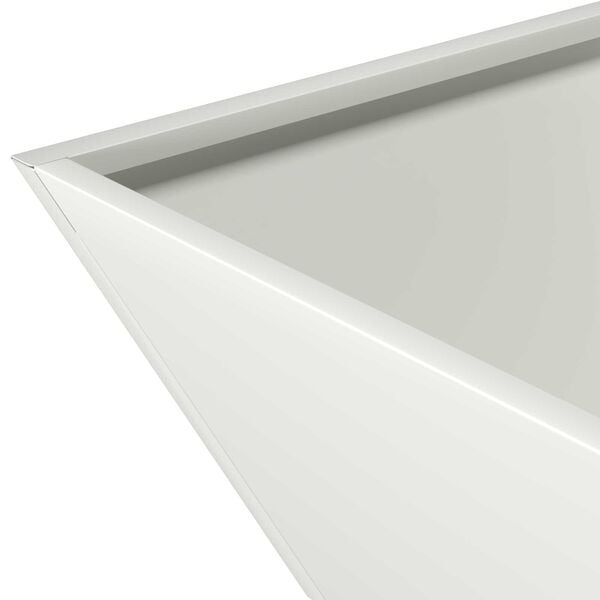 vidaXL Γλάστρα Μπολ Κήπου Λευκή 40x40x15 εκ, Ατσάλι