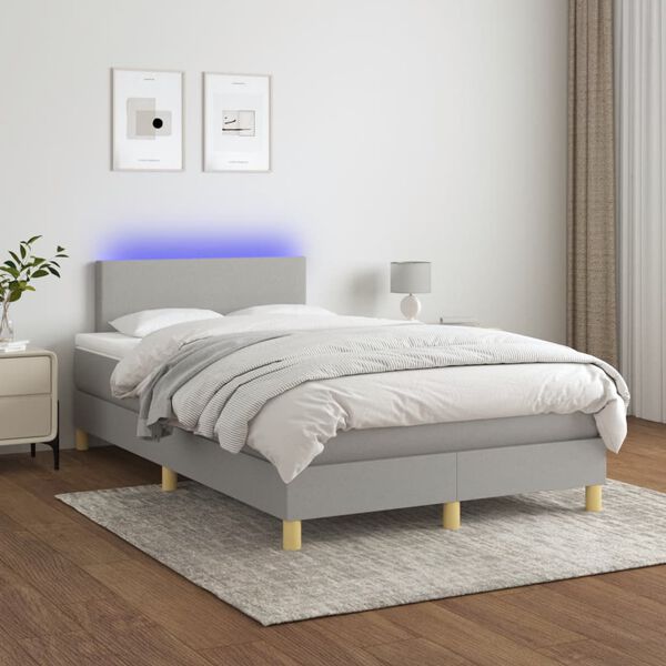 vidaXL &Kappa;&rho;&epsilon;&beta;ά&tau;&iota; Boxspring &mu;&epsilon; &Sigma;&tau;&rho;ώ&mu;&alpha; & LED &Alpha;&nu;.&Gamma;&kappa;&rho;&iota; 120x200 &epsilon;&kappa; &Upsilon;&phi;&alpha;&sigma;&mu;ά&tau;&iota;&nu;&omicron;