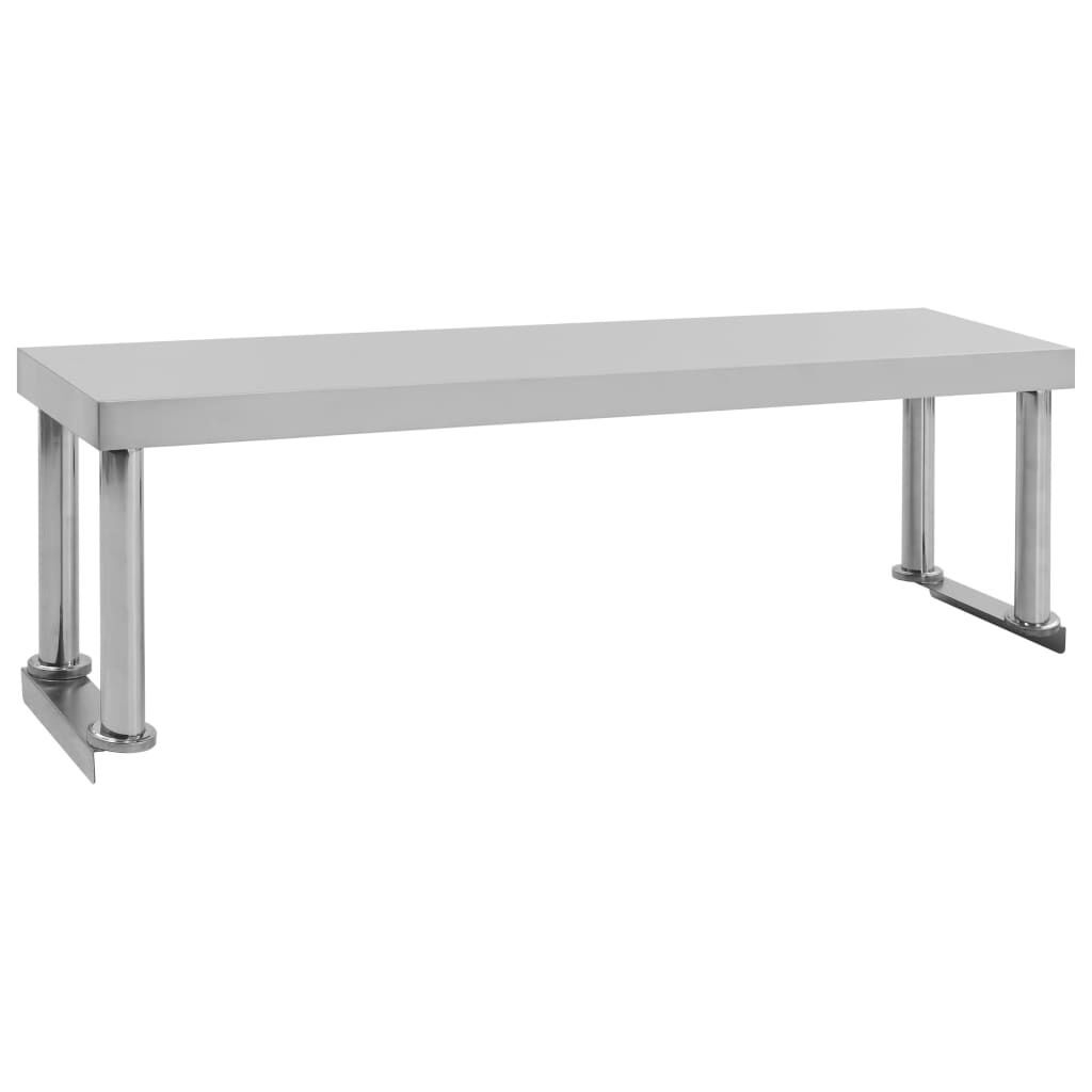 vidaXL Τραπέζι Εργασίας Κουζίνας με Ράφι 120x60x120 εκ. Ανοξ. Ατσάλι