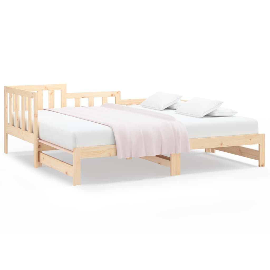 vidaXL Καναπές Κρεβάτι Συρόμενος 2x(90x190) εκ. Μασίφ Ξύλο Πεύκου