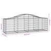 vidaXL Συρματοκιβώτια Τοξωτά 5 τεμ. 200x50x60/80 εκ. Γαλβαν. Ατσάλι