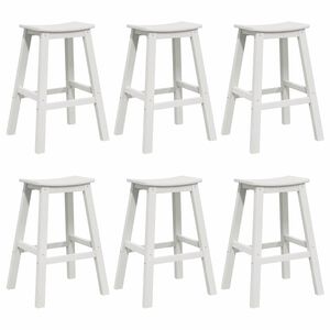 vidaXL Σετ Μπαρ Κήπου 6 pcs Λευκό HDPE