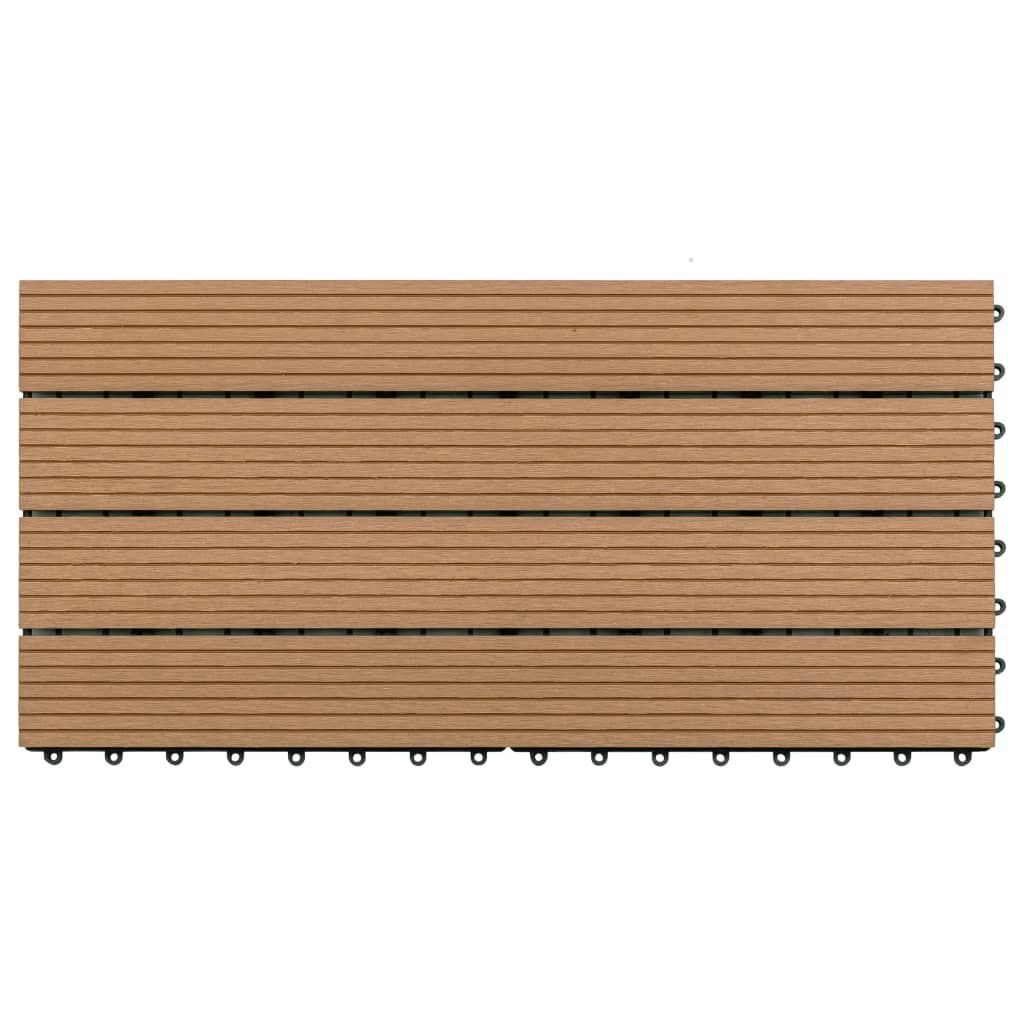 vidaXL Πλακάκια Deck 6 τεμ. Καφέ 60 x 30 εκ. 1,08 μ² από WPC