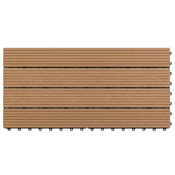 vidaXL Πλακάκια Deck 6 τεμ. Καφέ 60 x 30 εκ. 1,08 μ² από WPC