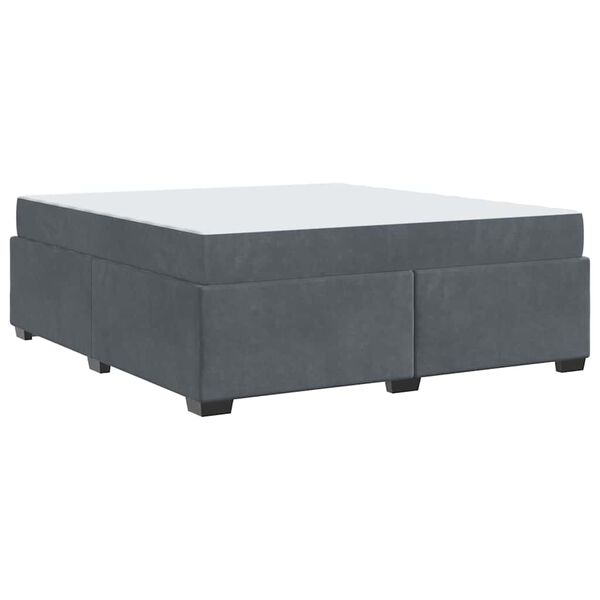 vidaXL Σκελετός κρεβατιού με στρώμα Σκούρο γκρι 180 x 200 cm Βελούδο