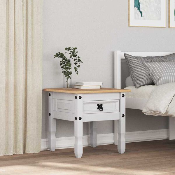vidaXL End Table &mu;&epsilon; &sigma;&upsilon;&rho;&tau;ά&rho;&iota; Corona &Lambda;&epsilon;&upsilon;&kappa;ό 50 x 50 x 50 &epsilon;&kappa;&alpha;&tau;&omicron;&sigma;&tau;ά