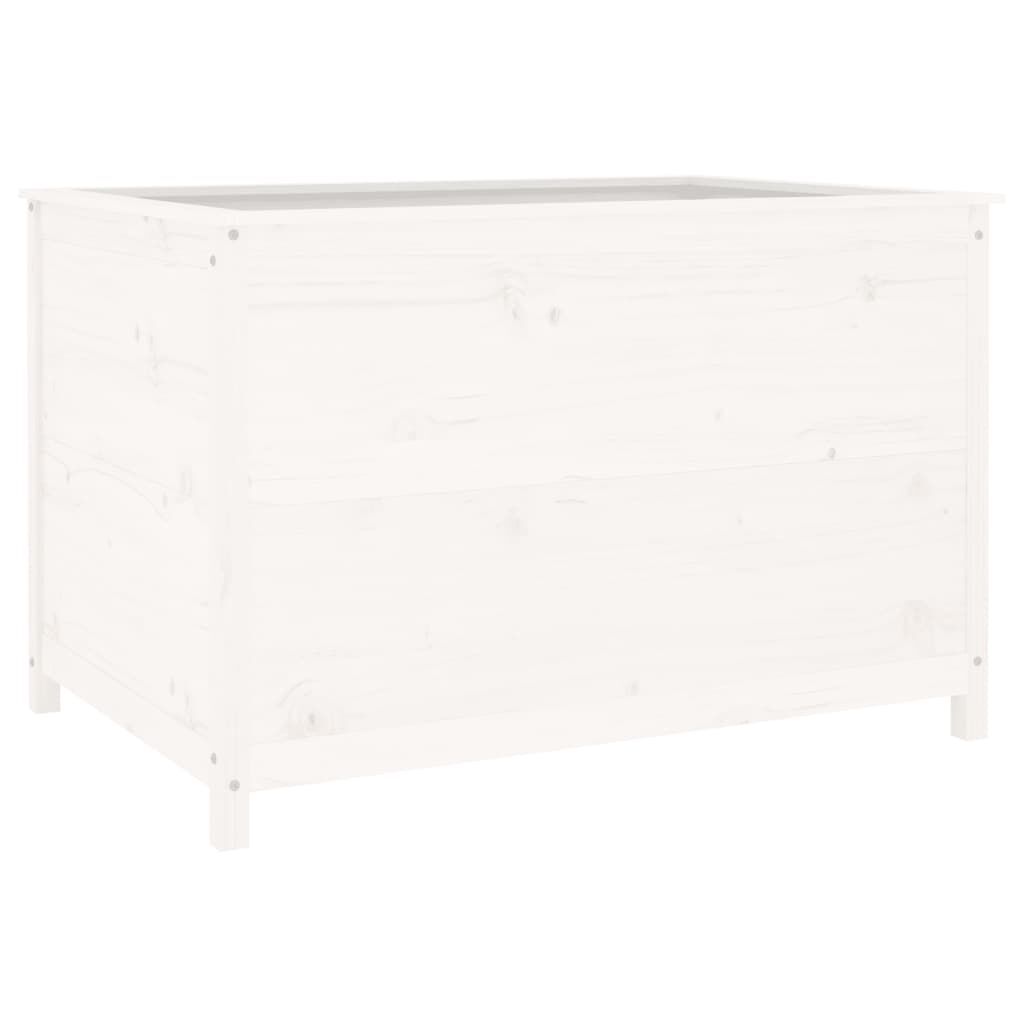 vidaXL Ζαρντινιέρα Υπερυψ. Λευκή 119,5x82,5x78 εκ. Μασίφ Ξύλο Πεύκου