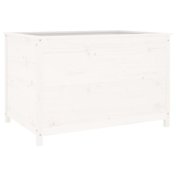 vidaXL Ζαρντινιέρα Υπερυψ. Λευκή 119,5x82,5x78 εκ. Μασίφ Ξύλο Πεύκου