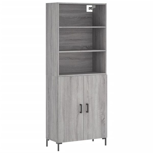vidaXL Ντουλάπι Γκρι Sonoma 69,5 x 34 x 180 εκ. Επεξεργασμένο Ξύλο