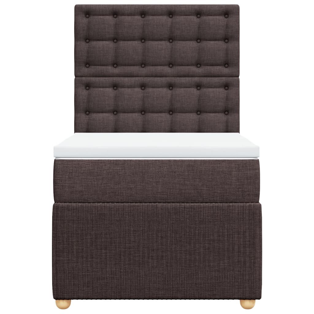 vidaXL Κρεβάτι Boxspring με Στρώμα Σκούρο Καφέ 80x200 εκ. Υφασμάτινο