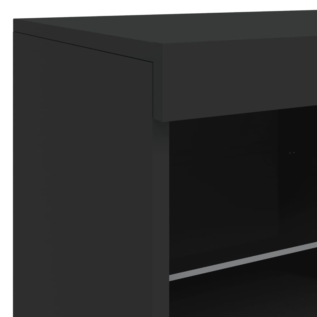 vidaXL Μπουφές με Φώτα LED Μαύρος 202 x 37 x 67 εκ.