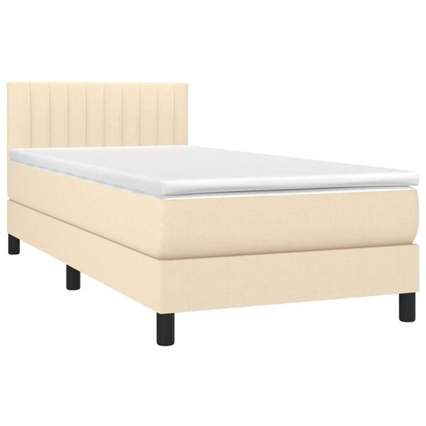 vidaXL &Kappa;&rho;&epsilon;&beta;ά&tau;&iota; Boxspring &mu;&epsilon; &Sigma;&tau;&rho;ώ&mu;&alpha; & LED &Kappa;&rho;&epsilon;&mu; 90x190 &epsilon;&kappa;. &Upsilon;&phi;&alpha;&sigma;&mu;ά&tau;&iota;&nu;&omicron;