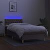 vidaXL &Kappa;&rho;&epsilon;&beta;ά&tau;&iota; Boxspring &mu;&epsilon; &Sigma;&tau;&rho;ώ&mu;&alpha; & LED Taupe 100x200 &epsilon;&kappa;. &Upsilon;&phi;&alpha;&sigma;&mu;ά&tau;&iota;&nu;&omicron;