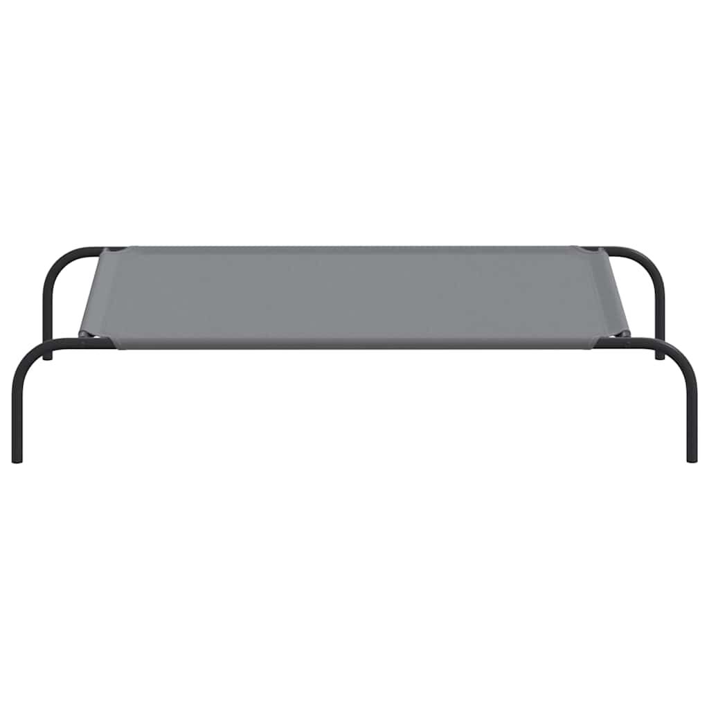 vidaXL Ανυψωμένο κρεβάτι σκύλου γκρι 110x65x20 cm ύφασμα Οξφόρδης
