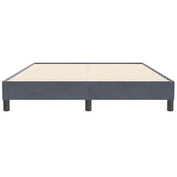 vidaXL Box Spring Κρεβάτι χωρίς στρώμα Σκούρο γκρι Βελούδινο