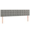 vidaXL Κεφαλάρι Κρεβατιού LED Ανοιχτό Γκρι 200x5x78/88 εκ. Βελούδινο