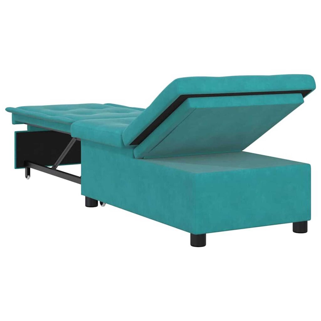 vidaXL Καναπές-Κρεβάτι Τιρκουάζ 67 x 194 x 38 εκ Βελούδο