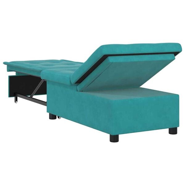 vidaXL Καναπές-Κρεβάτι Τιρκουάζ 67 x 194 x 38 εκ Βελούδο