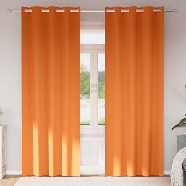 vidaXL Κουρτίνες 2 pcs Φωτεινό Πορτοκάλι 225 x 140 εκ. Πολυεστέρας