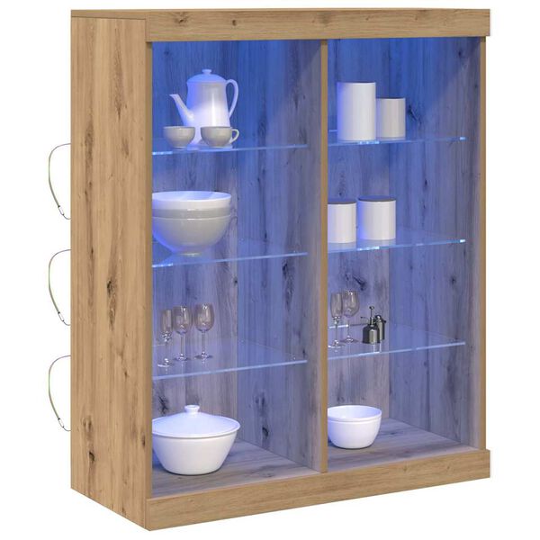 vidaXL &Pi;&lambda;&epsilon;&upsilon;&rho;&iota;&kappa;ό &Tau;&rho;&alpha;&pi;έ&zeta;&iota; LED Artisan Oak 41 x 37 x 100 &epsilon;&kappa;