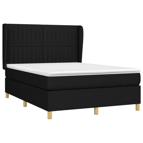 vidaXL &Kappa;&rho;&epsilon;&beta;ά&tau;&iota; Boxspring &mu;&epsilon; &Sigma;&tau;&rho;ώ&mu;&alpha; &Mu;&alpha;ύ&rho;&omicron; 140x200 &epsilon;&kappa;. &Upsilon;&phi;&alpha;&sigma;&mu;ά&tau;&iota;&nu;&omicron;