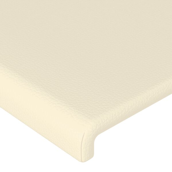 vidaXL Κρεβάτι Boxspring με Στρώμα Κρεμ 90x200 εκ. από Συνθετικό Δέρμα