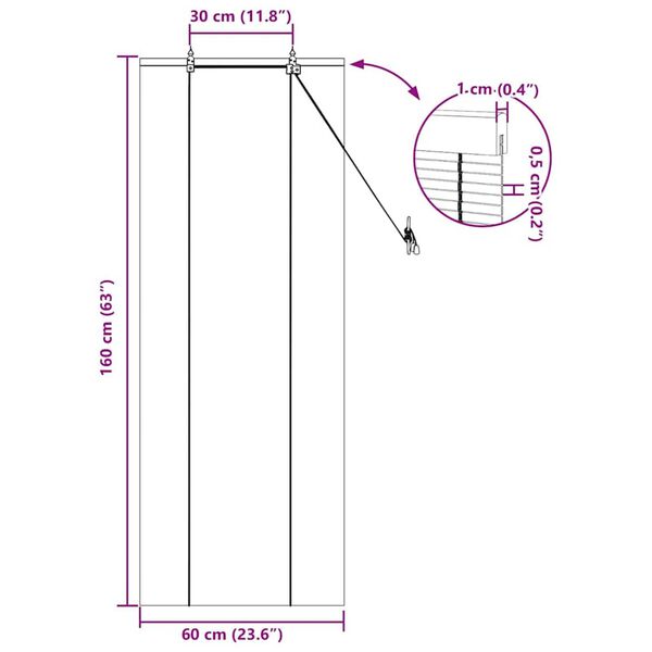 vidaXL Ρολά και Σκίες Παραθύρων Ανοιχτό καφέ 60 x 160 εκ. Μπαμπού