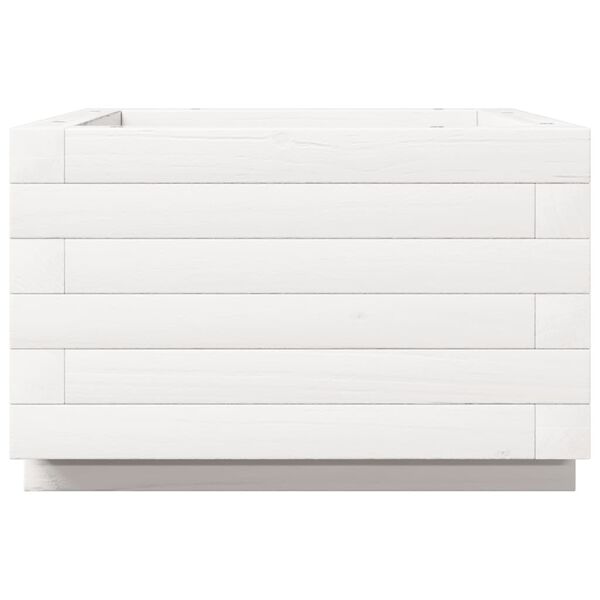 vidaXL Ζαρντινιέρα Κήπου Λευκή 40x40x26,5 εκ. από Μασίφ Ξύλο Πεύκου