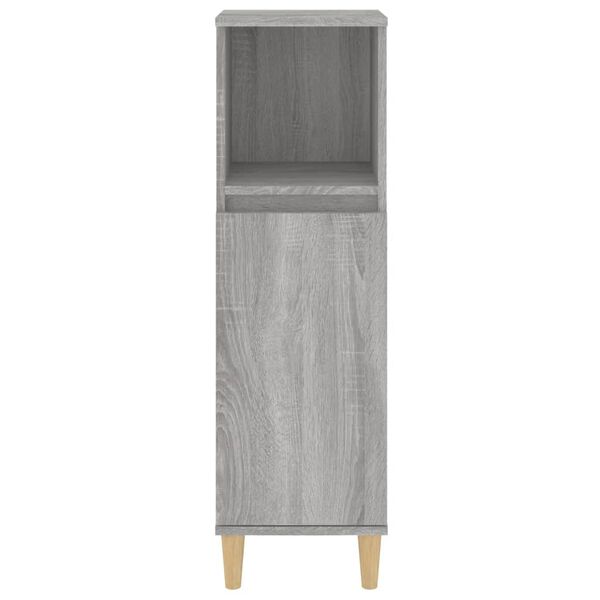 vidaXL Ντουλάπι Μπάνιου Γκρι Sonoma 30x30x100 εκ. Επεξεργασμένο Ξύλο