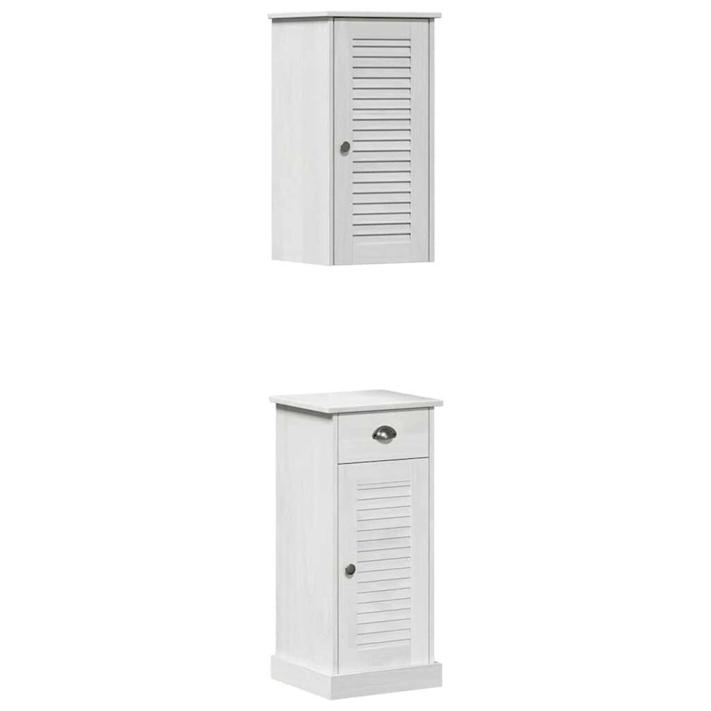 vidaXL Σετ Επίπλων Μπάνιου 2 pcs Καφέ και Λευκό 37 x 34 x 80 εκ
