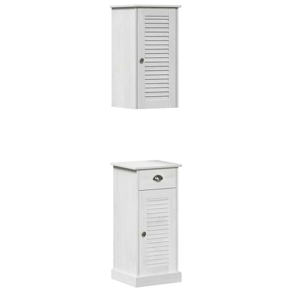 vidaXL Σετ Επίπλων Μπάνιου 2 pcs Καφέ και Λευκό 37 x 34 x 80 εκ