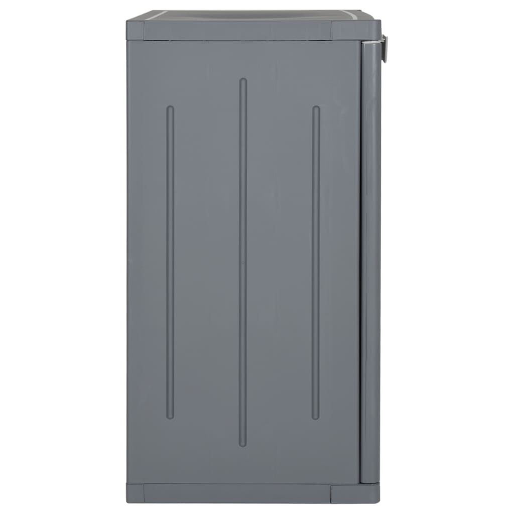 vidaXL Ντουλάπι Αποθήκευσης Κήπου Γκρι 65x45x88 εκ. από Ρατάν PP