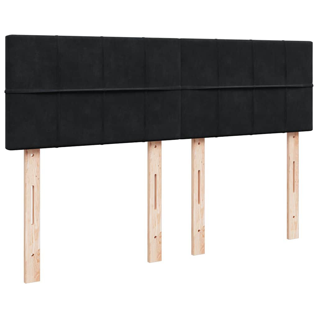 vidaXL Οθωμανικό κρεβάτι με στρώμα Μαύρο 140x190cm Βελούδο