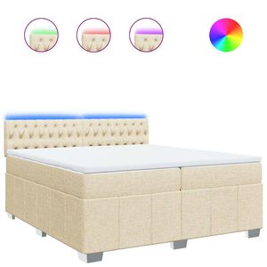 vidaXL &Kappa;&rho;&epsilon;&beta;ά&tau;&iota; Boxspring &mu;&epsilon; &Sigma;&tau;&rho;ώ&mu;&alpha; &Kappa;&rho;&epsilon;&mu; 200x200 &epsilon;&kappa;. &Upsilon;&phi;&alpha;&sigma;&mu;ά&tau;&iota;&nu;&omicron;