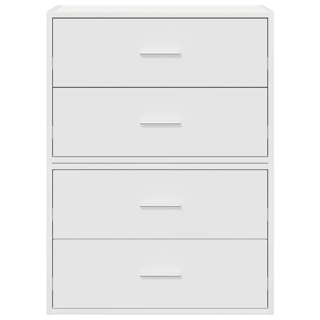 vidaXL Ντουλάπια με 2 συρτάρια 2 τεμάχια Λευκό 60x31x40 cm