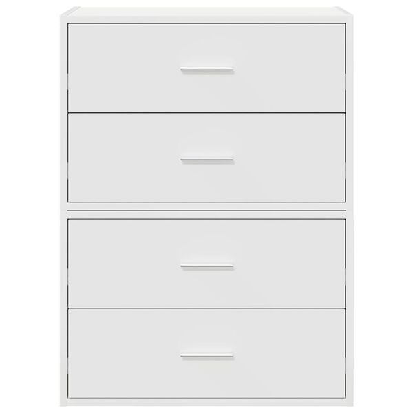 vidaXL Ντουλάπια με 2 συρτάρια 2 τεμάχια Λευκό 60x31x40 cm
