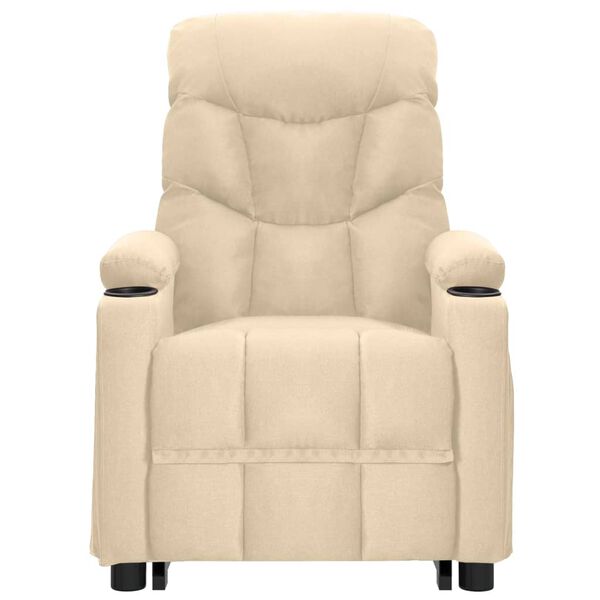 vidaXL Πολυθρόνα Μασάζ με Ανύψωση Κρεμ Υφασμάτινη